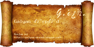 Galyas Árpád névjegykártya