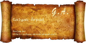 Galyas Árpád névjegykártya